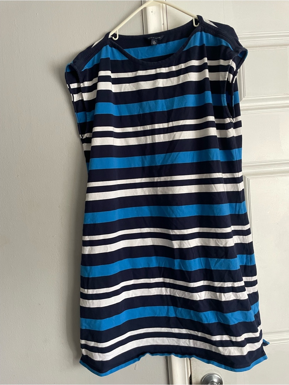 Tommy Hilfiger women Navy, Blue & White Striped Cotton Dress xl